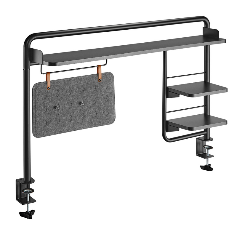 Alterzone ALZCDS-1 机上ラック 拡張デスクラック クランプ式 幅112cm デスク上 書類 ファイル 収納 高さ調節 取付簡単 机上整理  (ブラック)