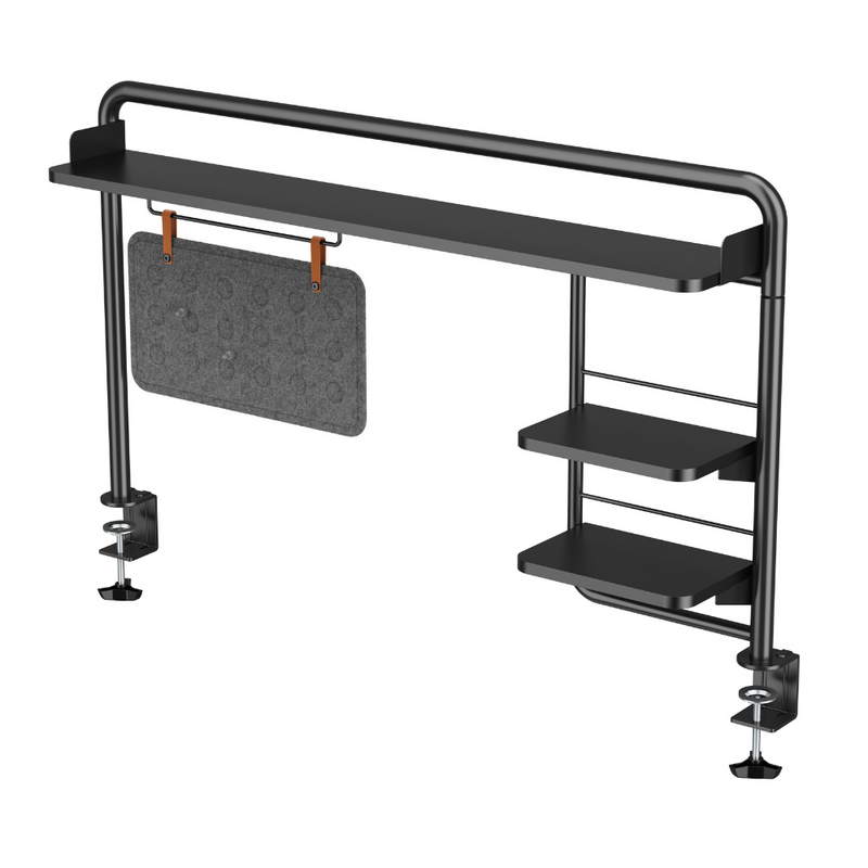 Alterzone ALZCDS-1 机上ラック 拡張デスクラック クランプ式 幅112cm デスク上 書類 ファイル 収納 高さ調節 取付簡単 机上整理  (ブラック)