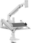 Alterzone モニターアーム 49インチ対応 ポール固定式 ガススプリング ノートPCトレイ付き 20kgまで対応 内蔵配線収納 17-49インチモニターアーム ALZARMLXLT-DW - dele.io