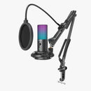 FIFINE T669 Pro USBコンデンサーマイク RGB 単一指向性 アームスタンド ショックマウント付き PC/PS4/PS5/Mac 日本正規代理店
